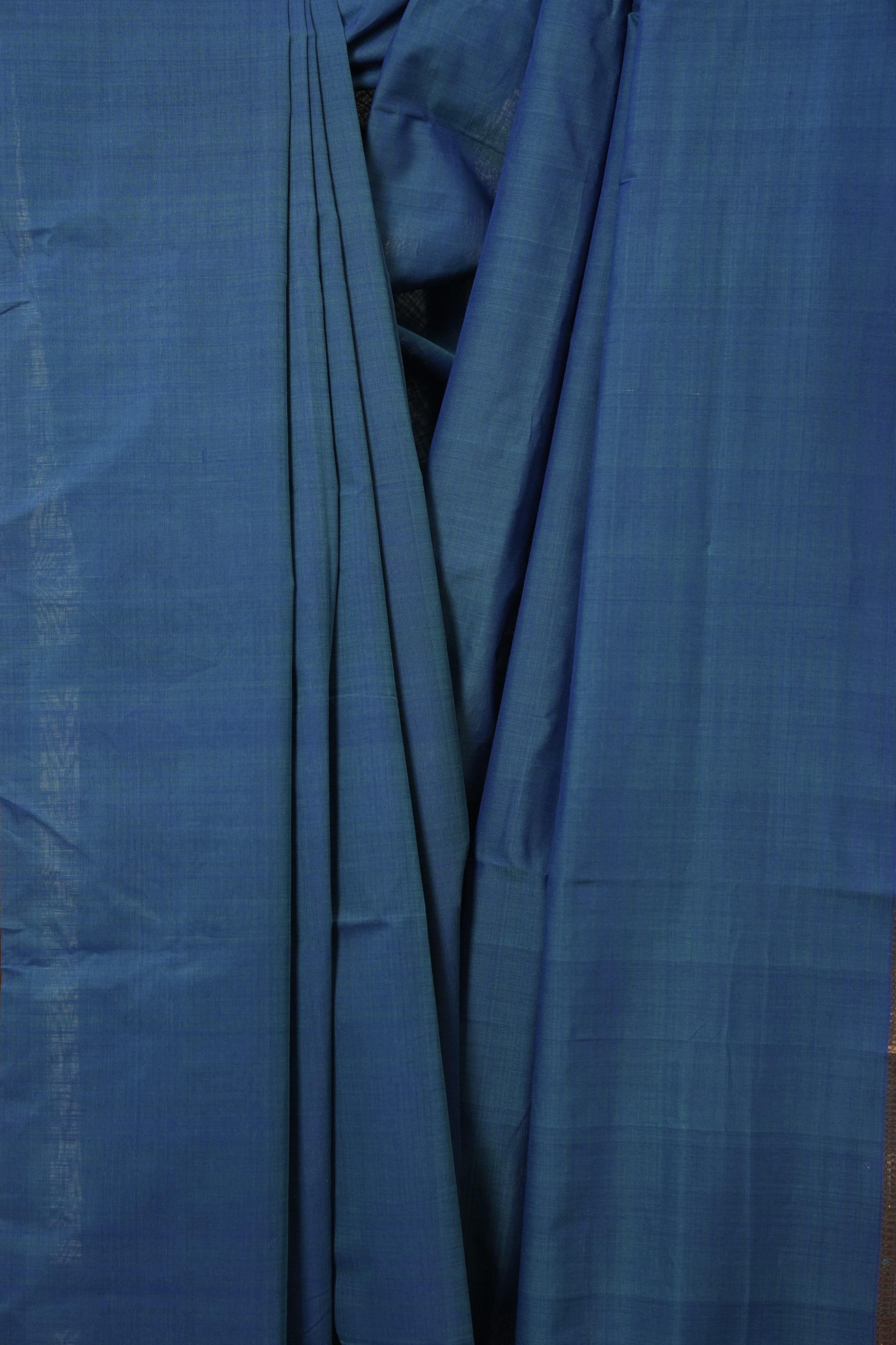 Blue Cotton Mangalgiri Saree - SRBCMS85