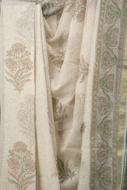 Pearl White HBP Kota Doria Saree - SRPWKDS213