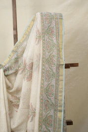 Pearl White HBP Kota Doria Saree - SRPWKDS213