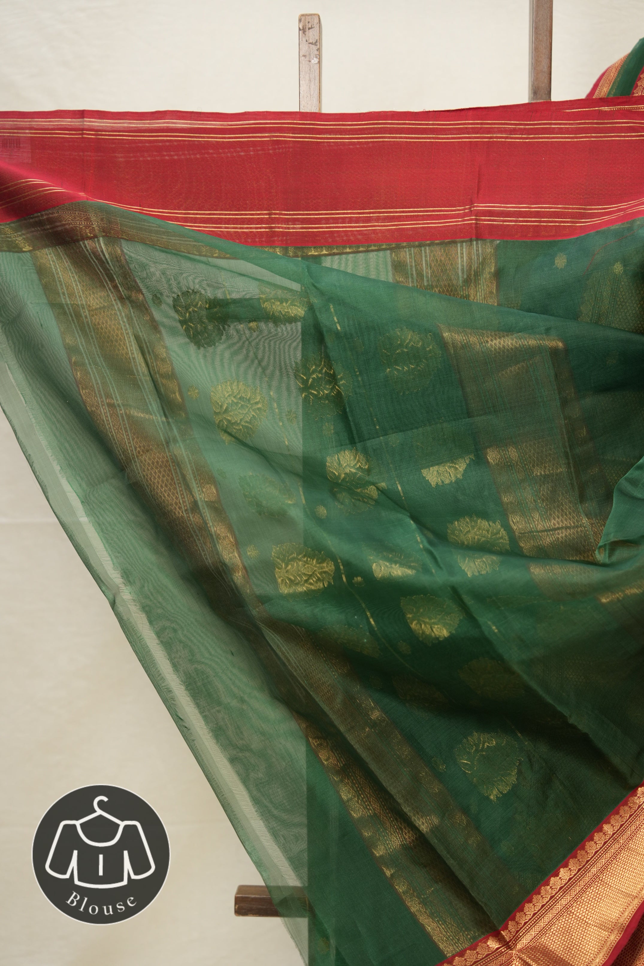 Green Chanderi Silk Saree - SRGCSS486