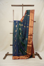 Peacock Green Chanderi Silk Saree - SRPGCSS518