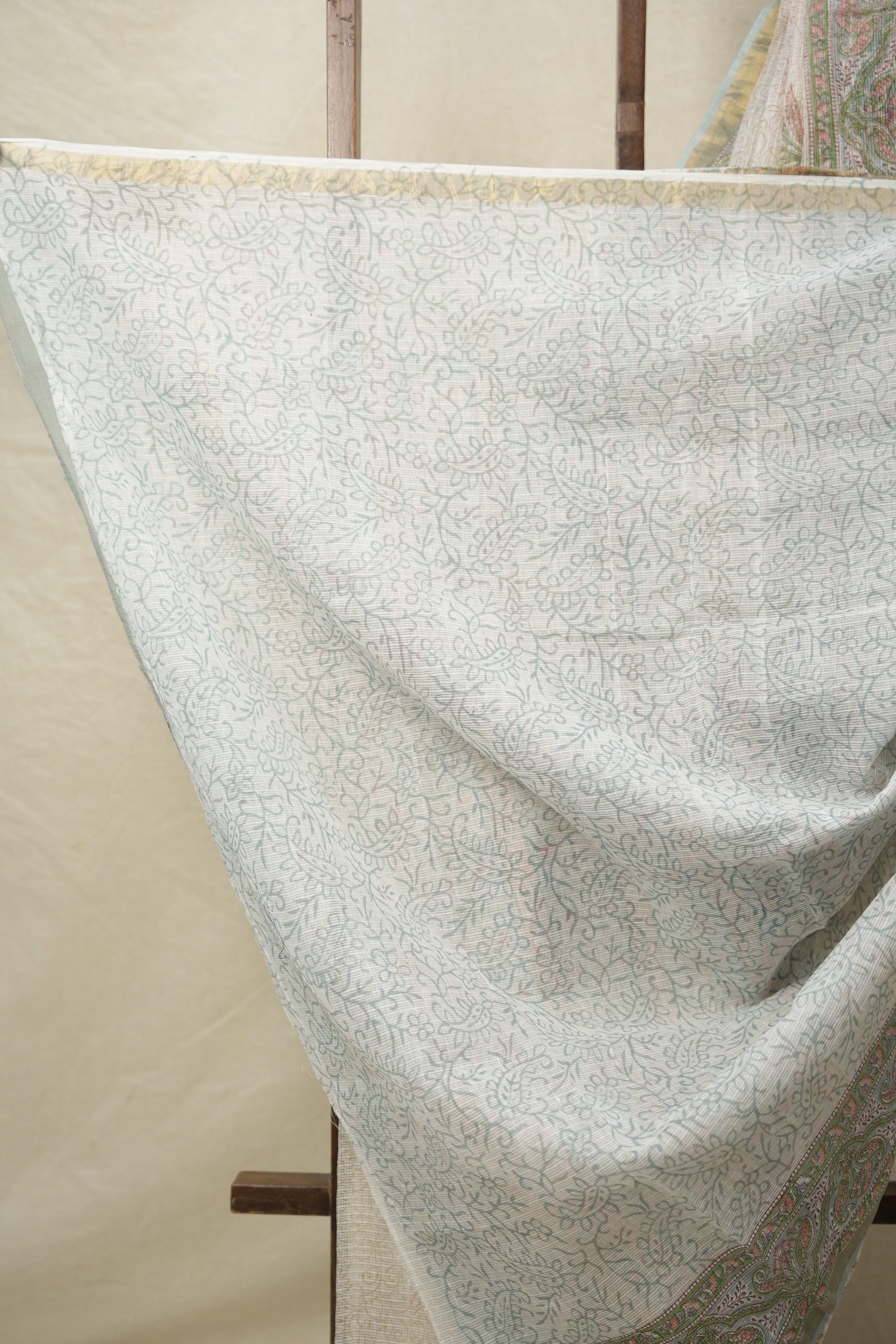 Pearl White HBP Kota Doria Saree - SRPWKDS213