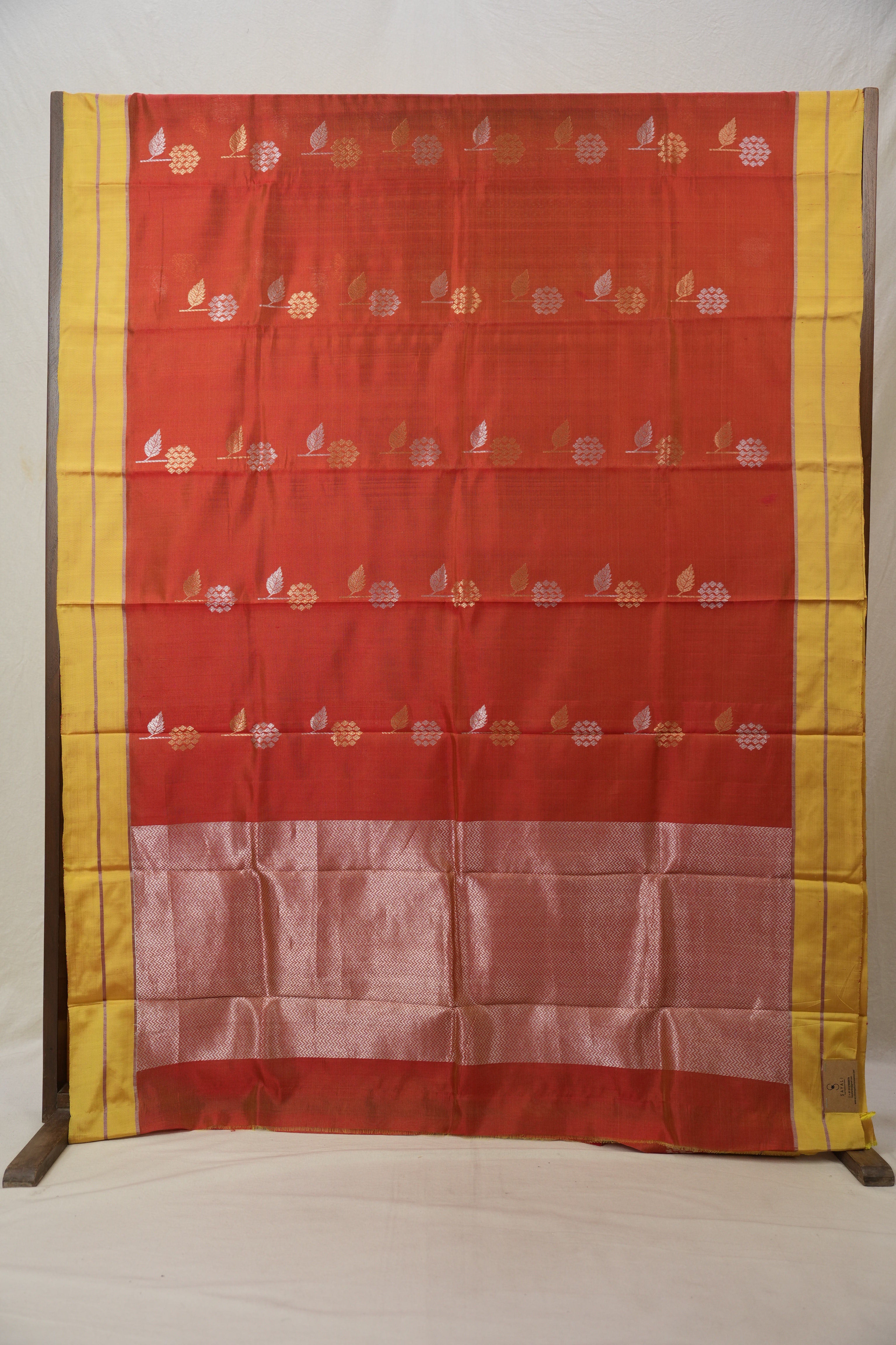 Tomato Red Chanderi Silk Saree - SRTRCSS233