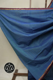 Blue Cotton Mangalgiri Saree - SRBCMS85