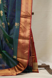 Peacock Green Chanderi Silk Saree - SRPGCSS518