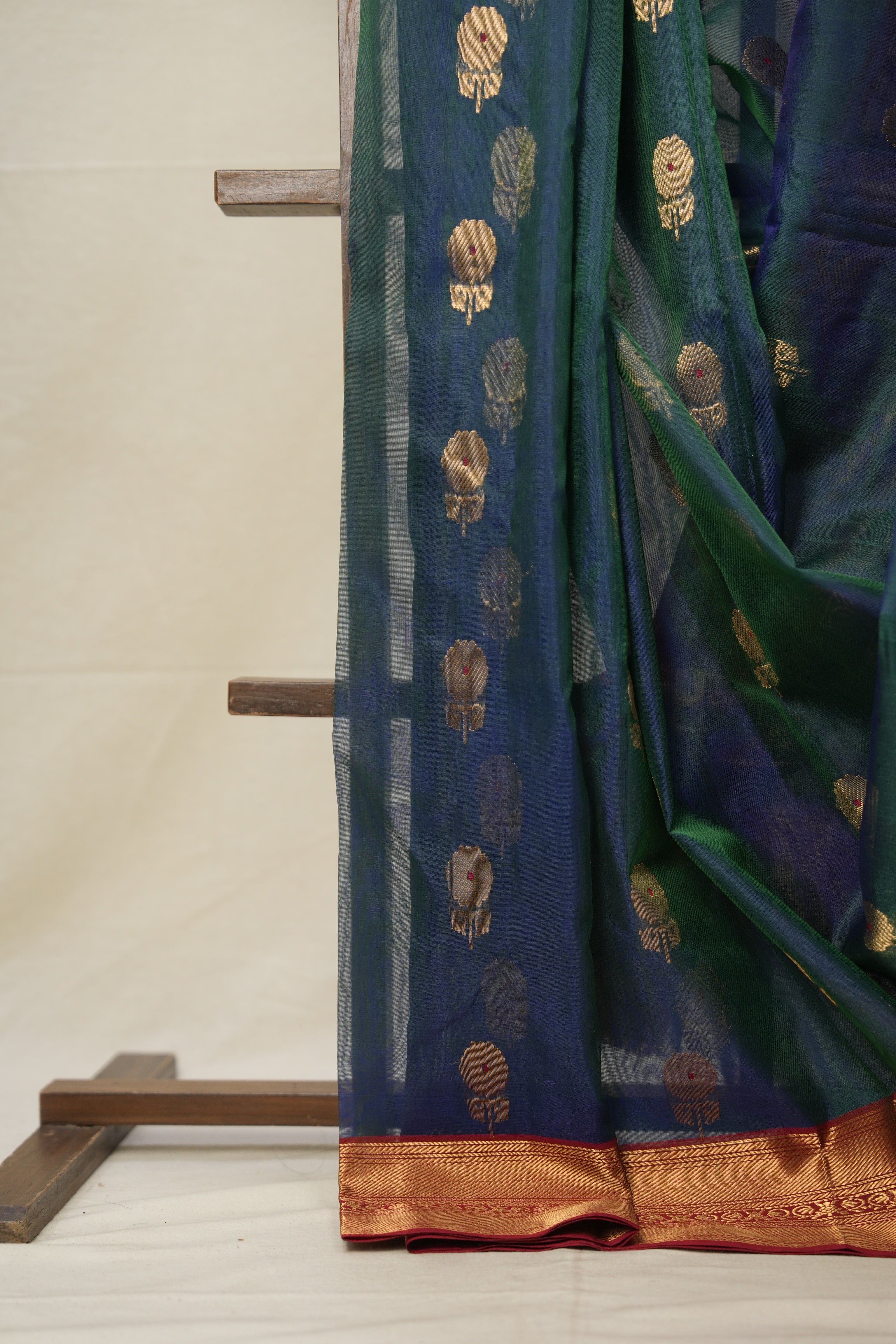 Peacock Green Chanderi Silk Saree - SRPGCSS518