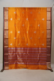 Orange Lotus Butas Chanderi Silk Saree - SROLBCSS440