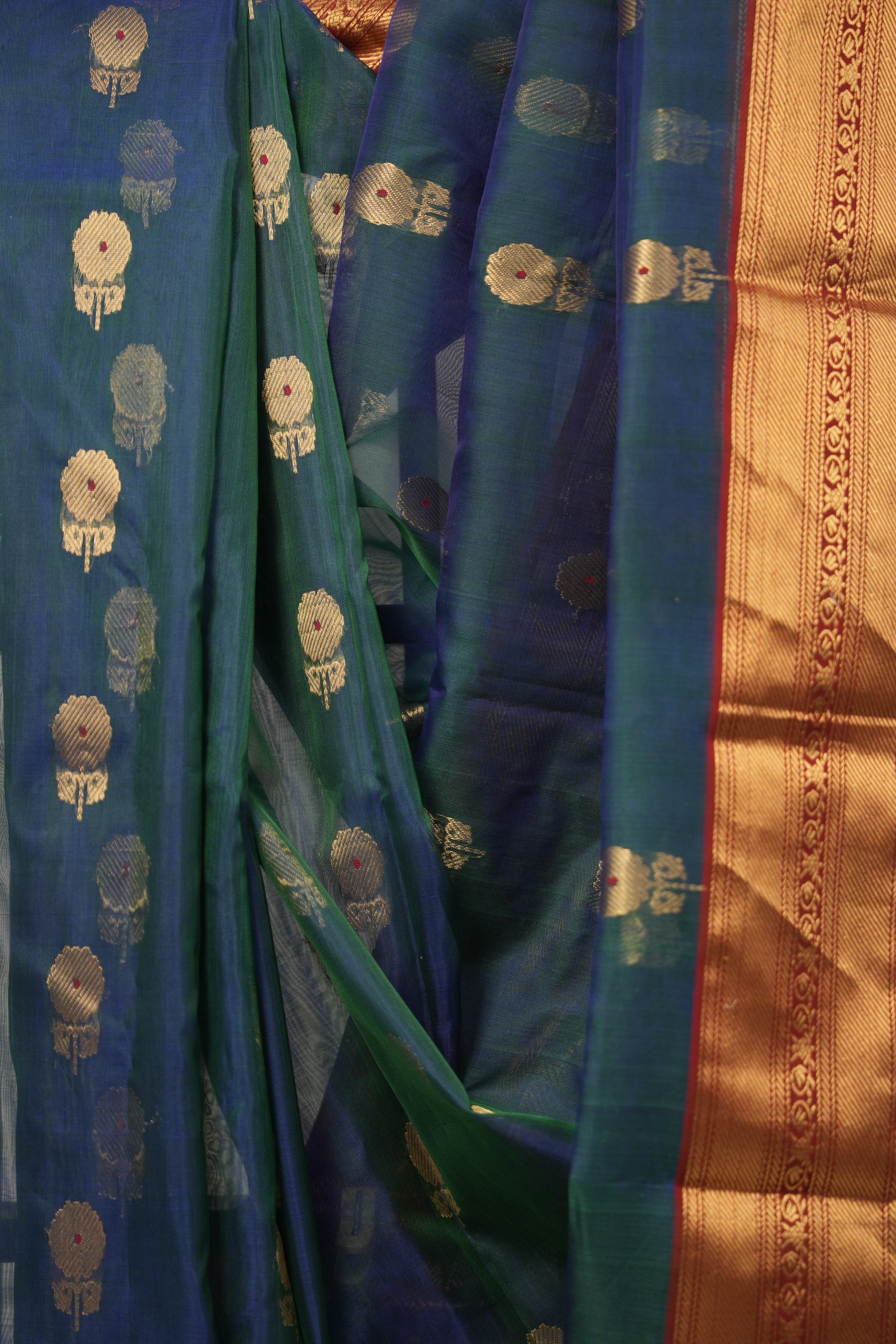 Peacock Green Chanderi Silk Saree - SRPGCSS518