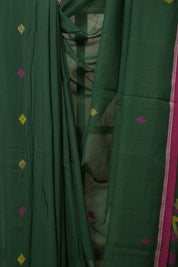 Green Mul Bengal Cotton Jamdani Saree - SRGCJS223