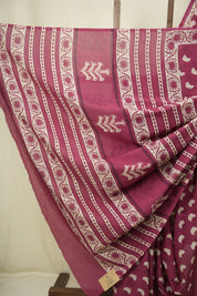 Magenta HBP Cotton Saree - SRMCS3512