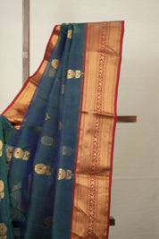 Peacock Green Chanderi Silk Saree - SRPGCSS518