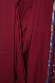 Maroon Cotton Mangalgiri Saree - SRRCMS86