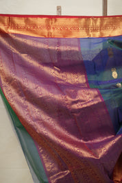 Peacock Green Chanderi Silk Saree - SRPGCSS518