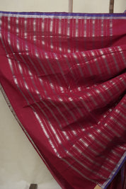 Maroon Cotton Mangalgiri Saree - SRRCMS86
