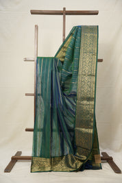 Two Tone Green Hanborder Pattu Chanderi Silk Saree - SRTTGHPCSS470
