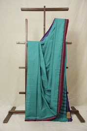Blue Cotton Mangalgiri Saree - SRBCMS87