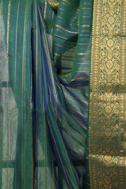 Two Tone Green Hanborder Pattu Chanderi Silk Saree - SRTTGHPCSS470