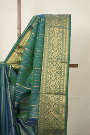 Two Tone Green Hanborder Pattu Chanderi Silk Saree - SRTTGHPCSS470