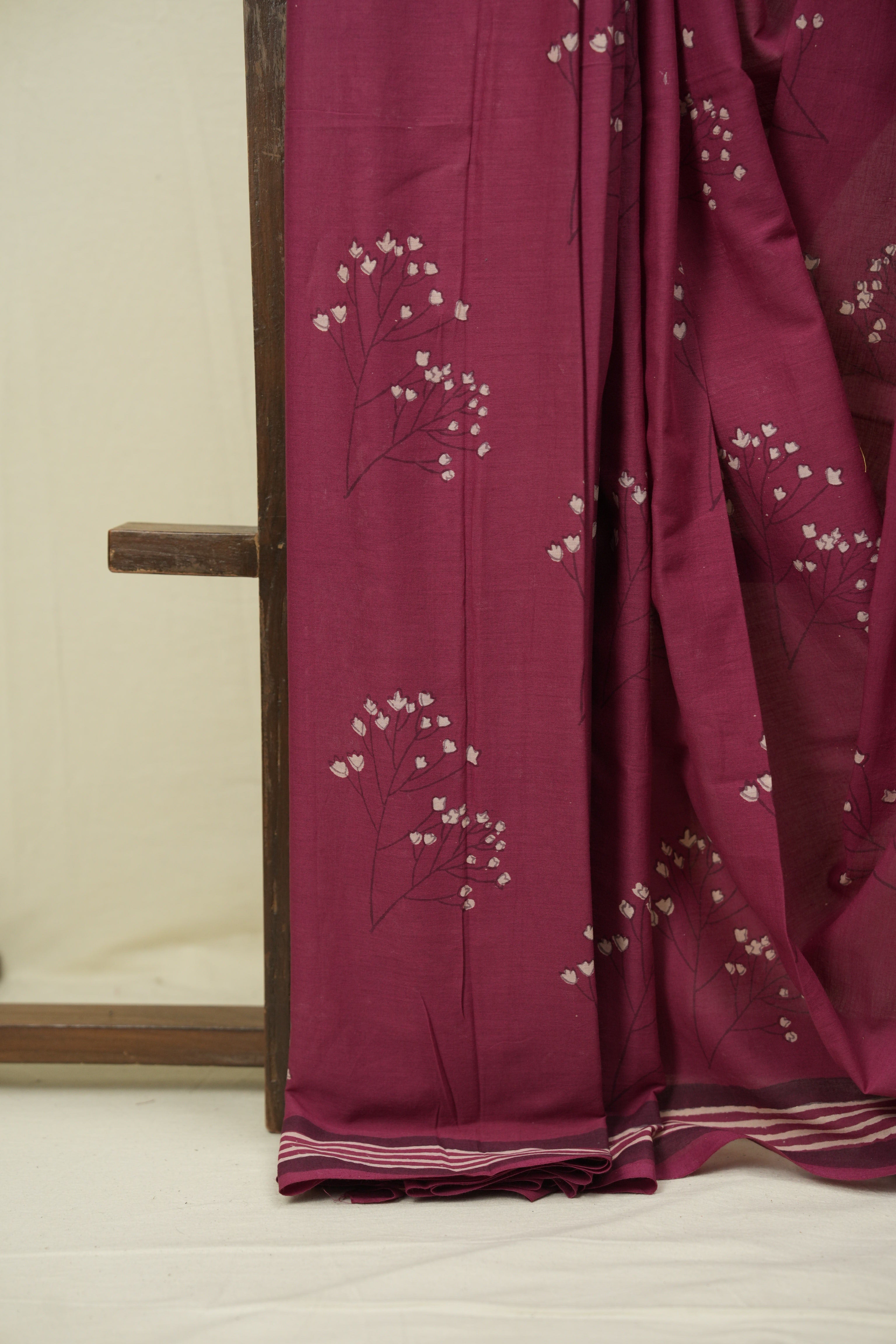 Magenta HBP Cotton Saree - SRMCS3511