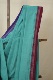 Blue Cotton Mangalgiri Saree - SRBCMS87