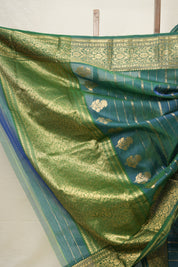 Two Tone Green Hanborder Pattu Chanderi Silk Saree - SRTTGHPCSS470