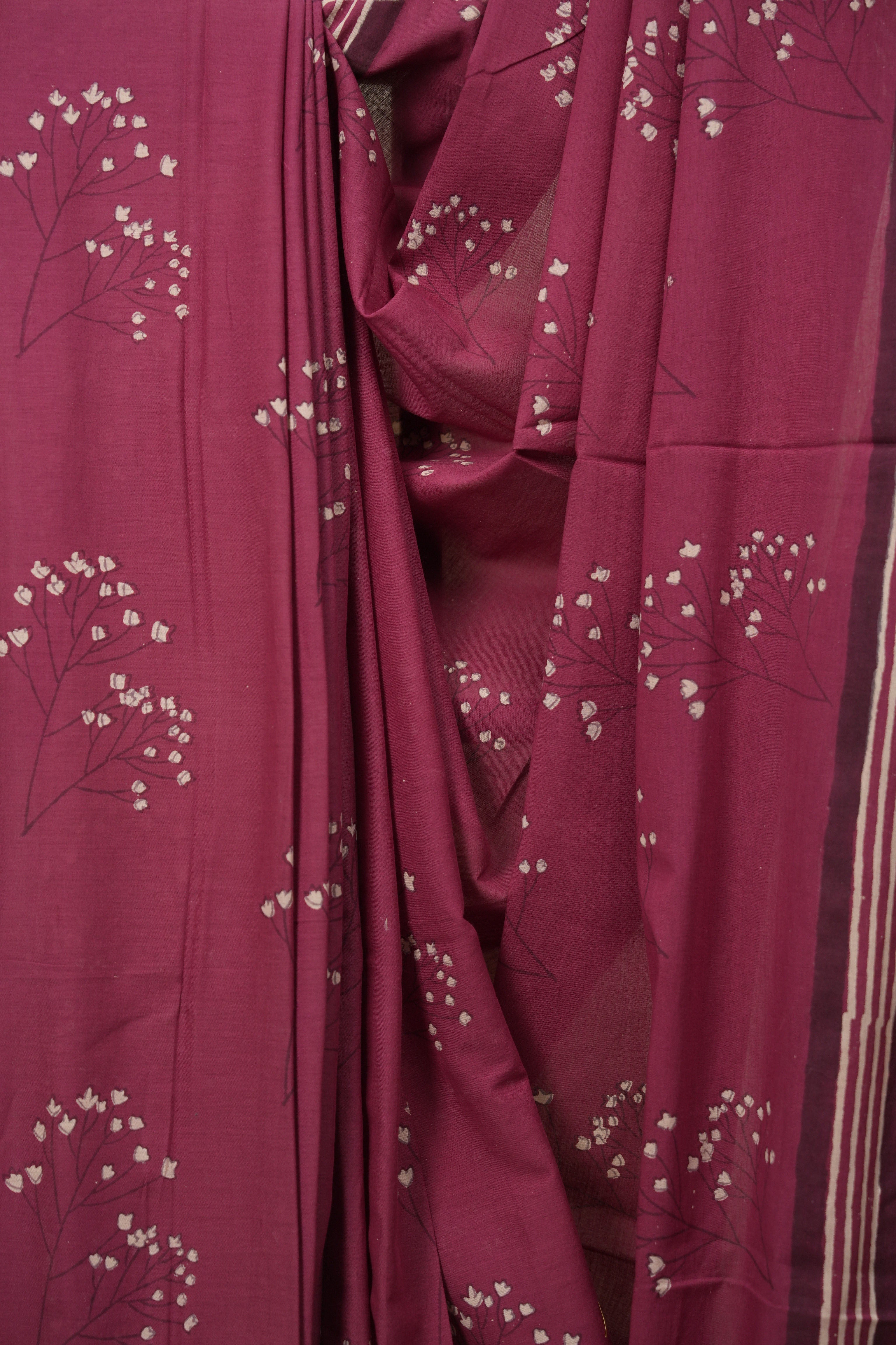 Magenta HBP Cotton Saree - SRMCS3511