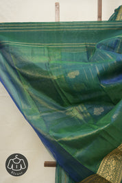 Two Tone Green Hanborder Pattu Chanderi Silk Saree - SRTTGHPCSS470