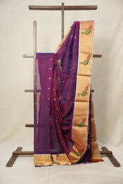 Purple Blue  Chanderi Silk Saree - SRPBCSS509