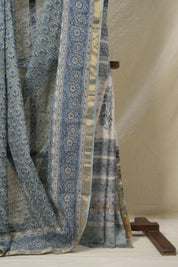 Tinted Blue HBP Kota Doria Saree - SRTBKDS215