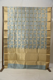 Steal Grey Zall Work Katan Chanderi Silk Saree - SGPZWKCSS452