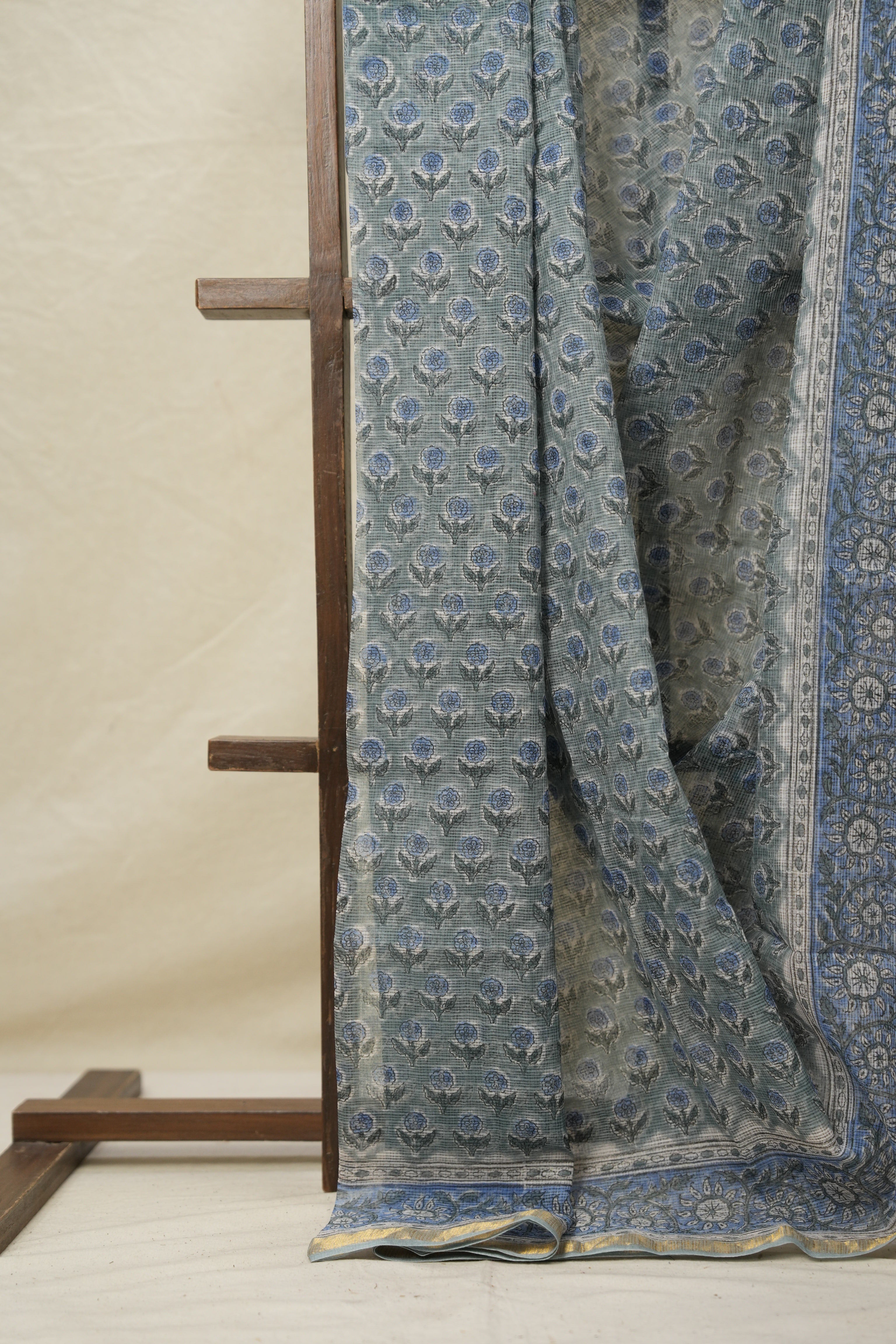 Tinted Blue HBP Kota Doria Saree - SRTBKDS215