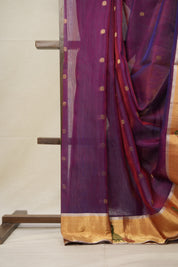 Purple Blue  Chanderi Silk Saree - SRPBCSS509