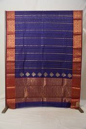 Royal Blue Hanborder Pattu Chanderi Silk Saree - SRRBHPCSS472