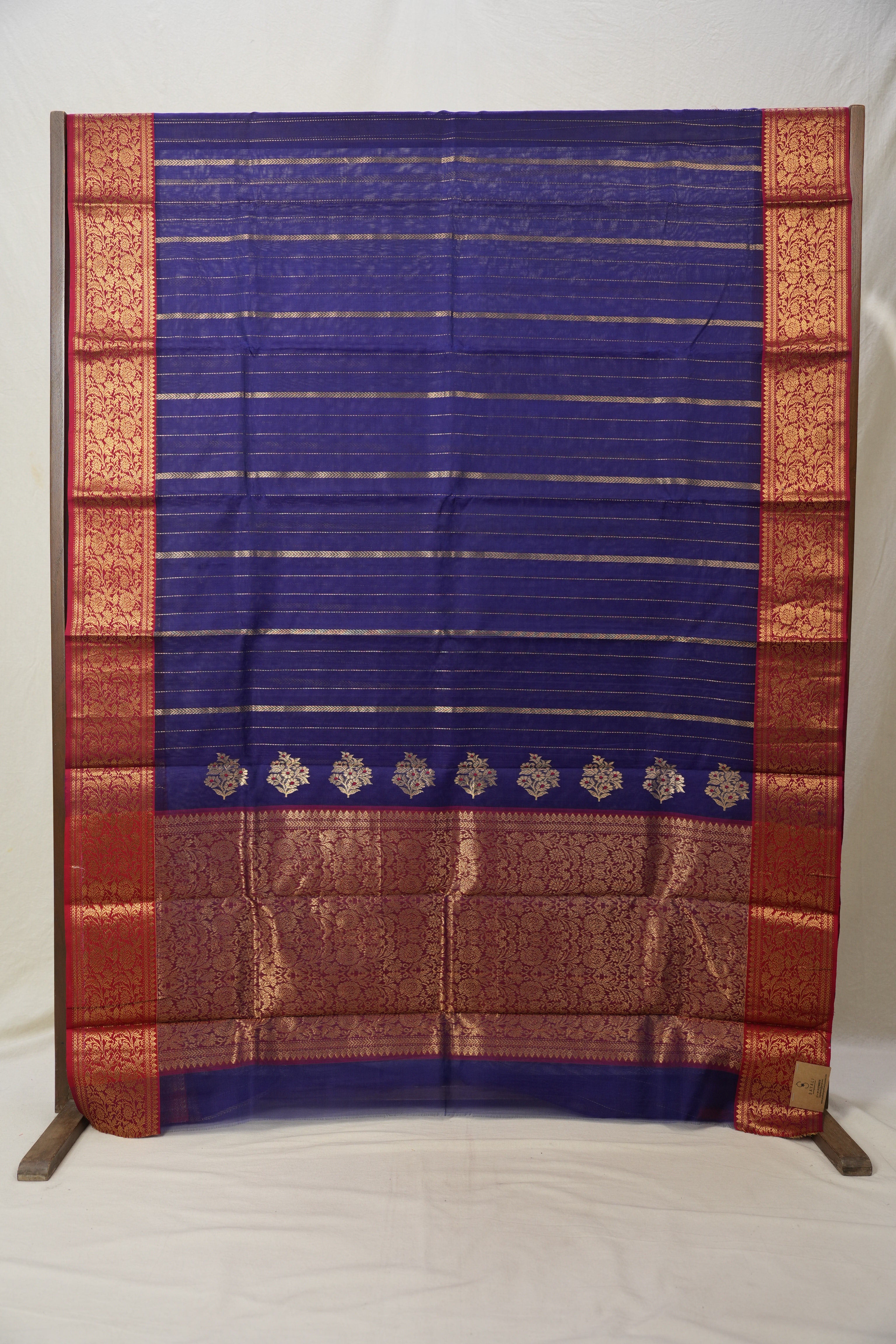 Royal Blue Hanborder Pattu Chanderi Silk Saree - SRRBHPCSS472