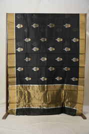 Black Pattu Chanderi Silk Saree - SRBPCSS450
