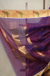 Purple Blue  Chanderi Silk Saree - SRPBCSS509