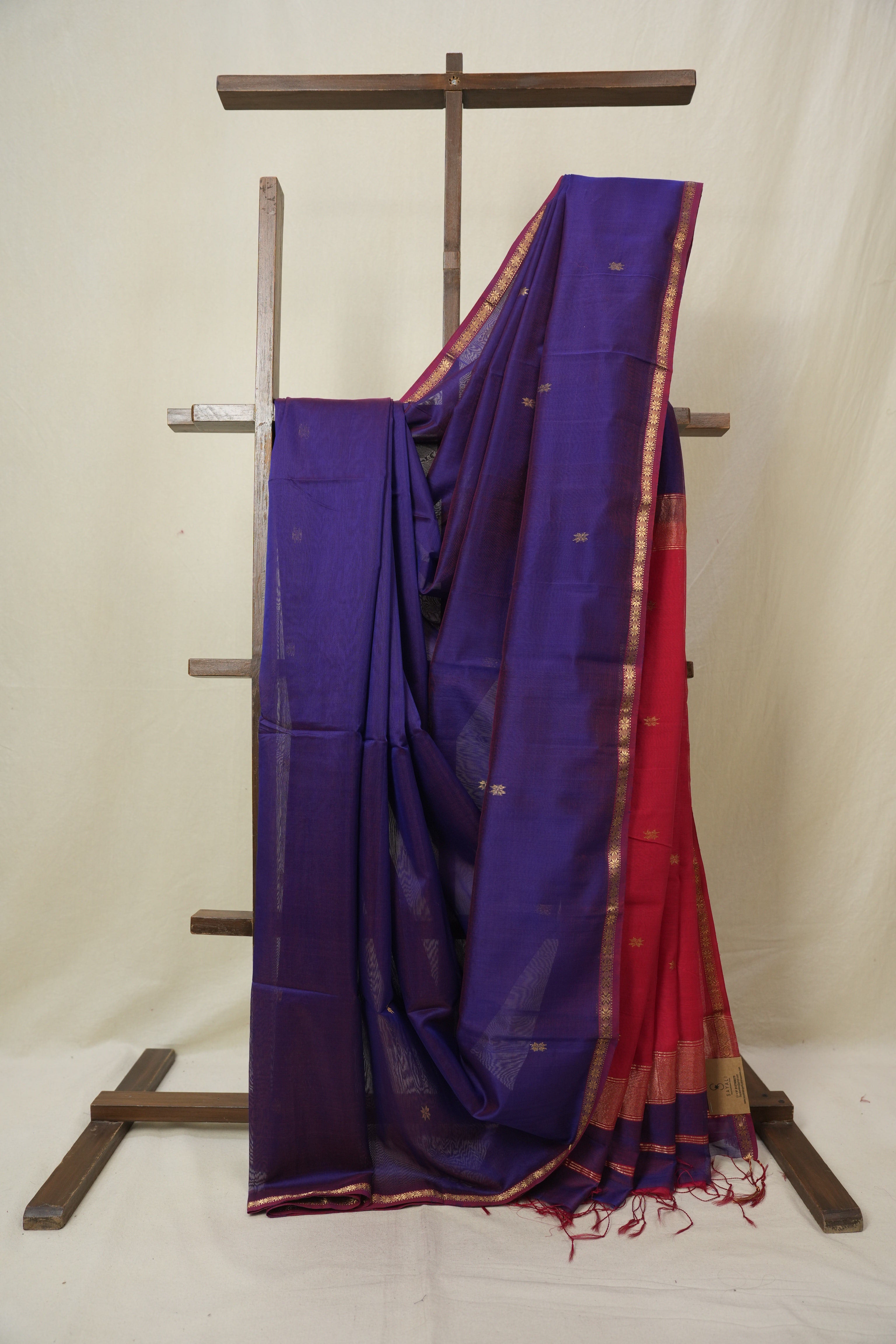Purple Maheshwari Saree - SRPMS1128
