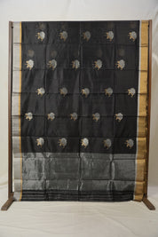 Black Pattu Chanderi Silk Saree - SRBPCSS453