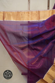 Purple Blue  Chanderi Silk Saree - SRPBCSS509