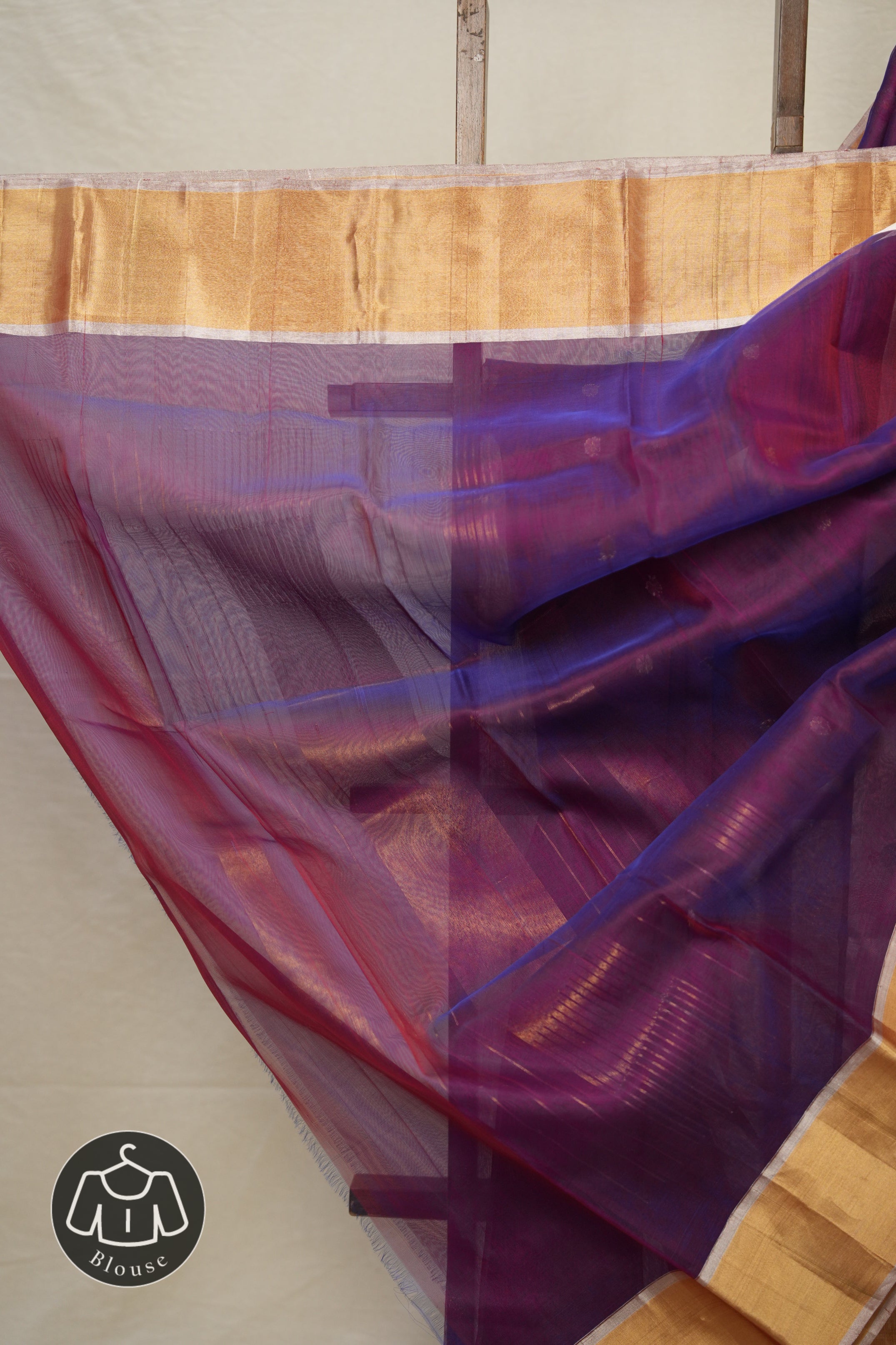 Purple Blue  Chanderi Silk Saree - SRPBCSS509