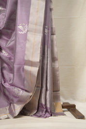 Grey Purple Chanderi Silk Saree - SRGPCSS514