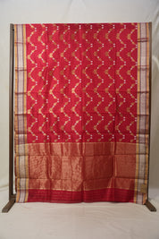 Red Zall Work Pattu Chanderi Silk Saree - SRRZWPCSS466