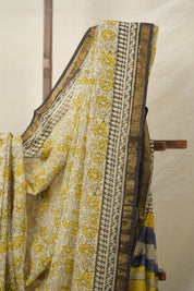 Yellow Blue HBP Kota Doria Saree - SRYBKDS216
