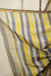 Yellow Blue HBP Kota Doria Saree - SRYBKDS216