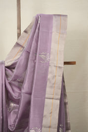 Grey Purple Chanderi Silk Saree - SRGPCSS514