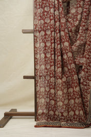 Brick Red HBP Kota Doria Saree - SRBRKDS225