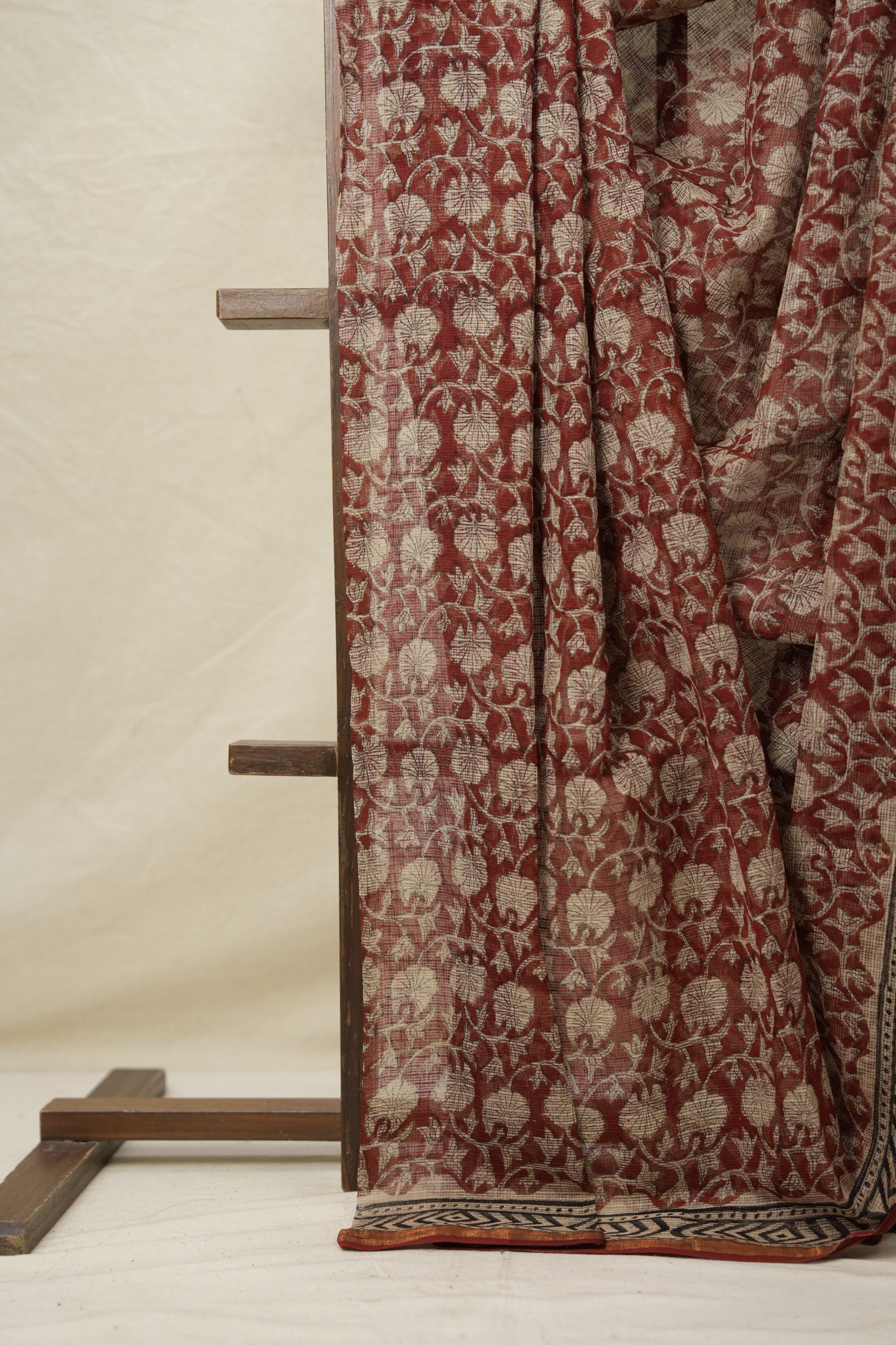 Brick Red HBP Kota Doria Saree - SRBRKDS225