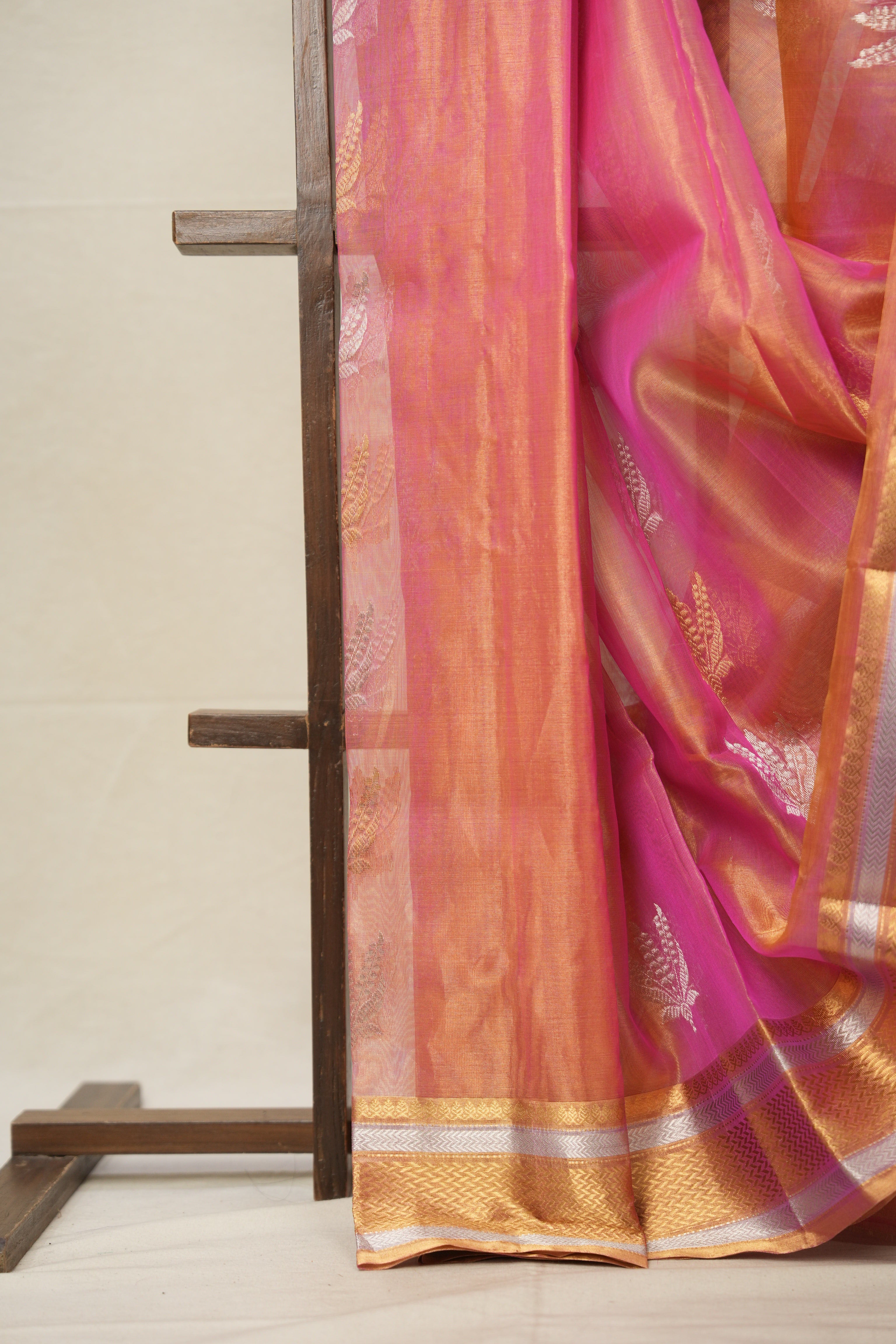 Rose Gold Chanderi Silk Saree - SRRGCSS519