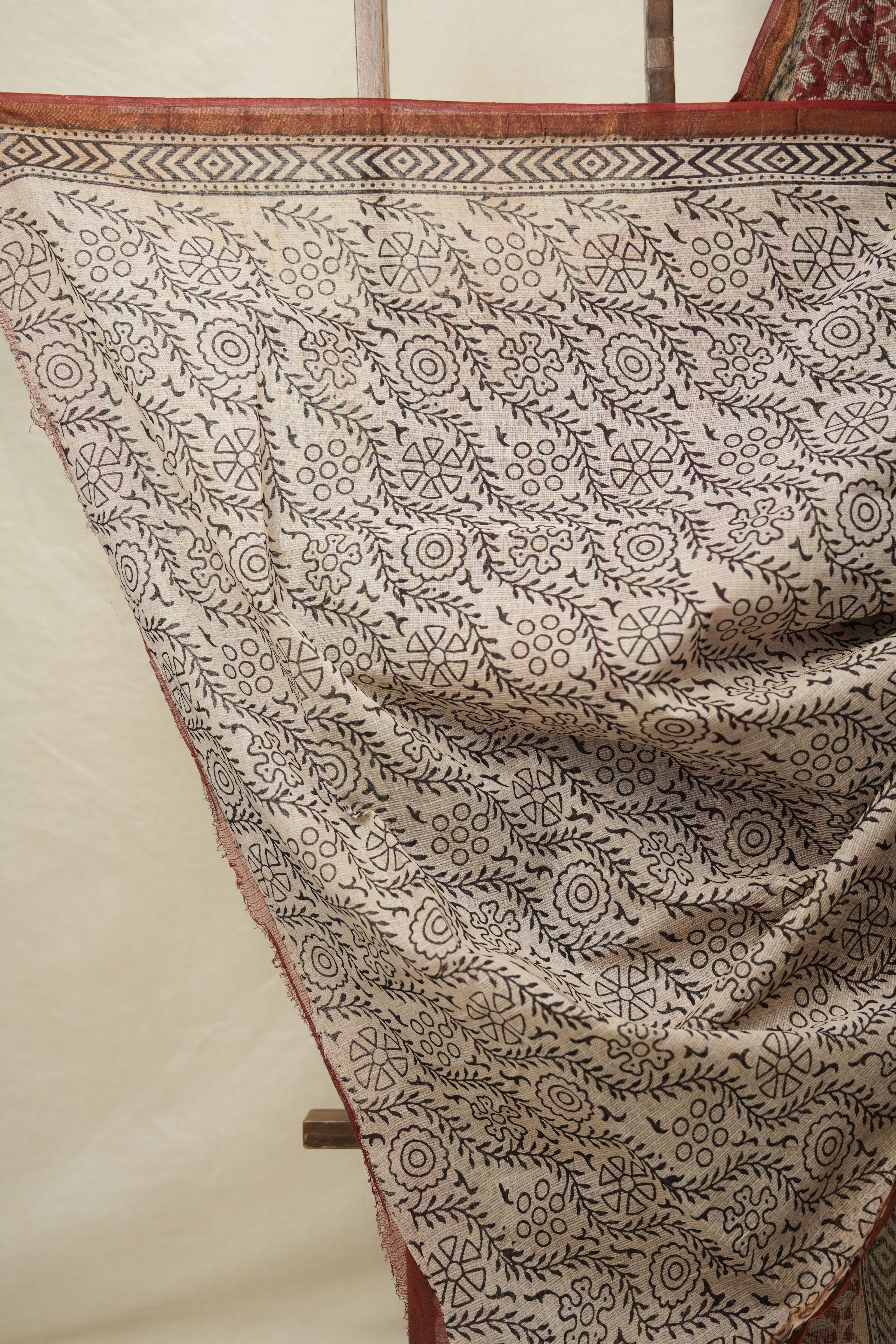 Brick Red HBP Kota Doria Saree - SRBRKDS225