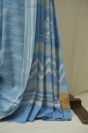 Sky Blue HBP Cotton Saree - SRSBCS3540